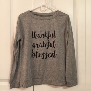 Tops - Grateful Thankful Blessed Long Sleeved Top Tops - Grateful Thankful Blessed Long Sleeved Top